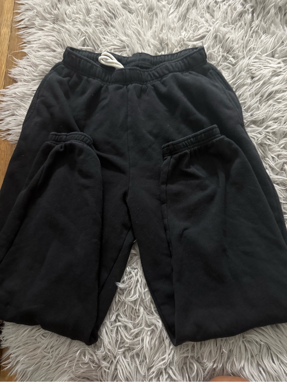 SO Black Drawstring Fleece Joggers